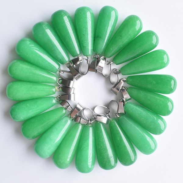 

оптовая 30pcslot 2020 новой мода природного камень long water drop подвеска подвеска для изготовления ювелирных изделий бесплатной доставки, Silver