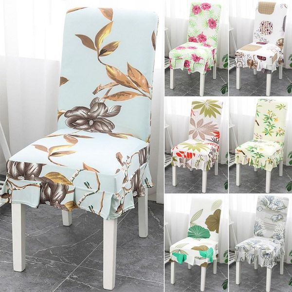 

stretch chair cover spandex elastic seat covers printed half skirt chair slipcover for wedding party restaurant seat slipcover