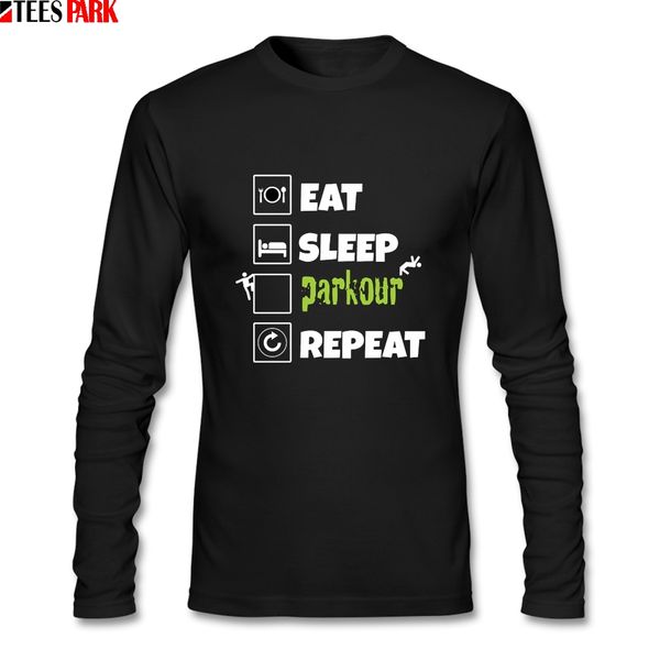 

men's eat sleep parkour repeat t shirts male abstract long sleeve tees for hip hop apparel sport hooded sweatshirt hoodie