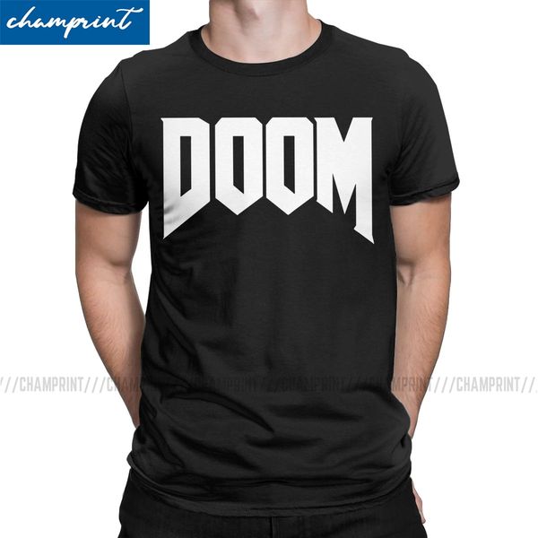 

doom logo doom eternal gaming novelty short sleeve round collar plus size clothing sport hooded sweatshirt hoodie men t shirt