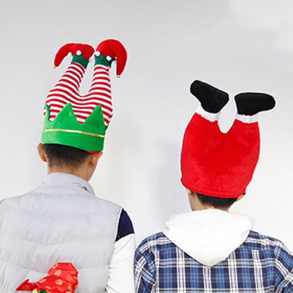 

6pcs/lot christmas hats flannel santa claus clown pants leg hat kids funny toys decor prop christmas decorations for home