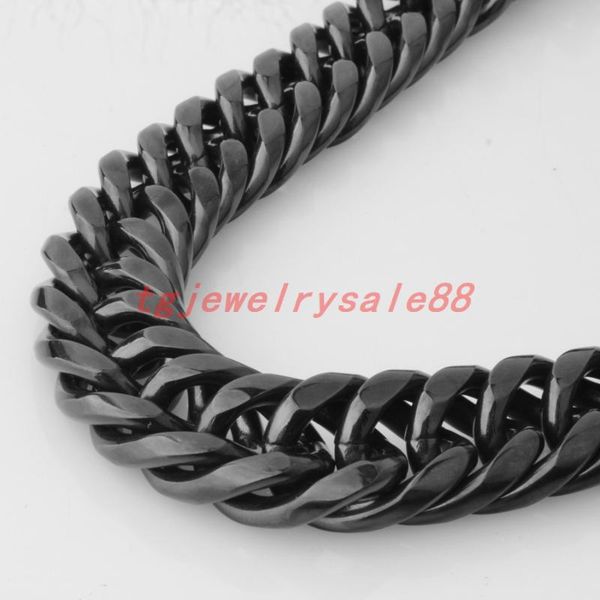 

идеальный 22mm wide из нержавеющей стали кубинский снаряженная звено цепи байкер мужской браслет или ожерелье ювелирные изделия классический, Silver