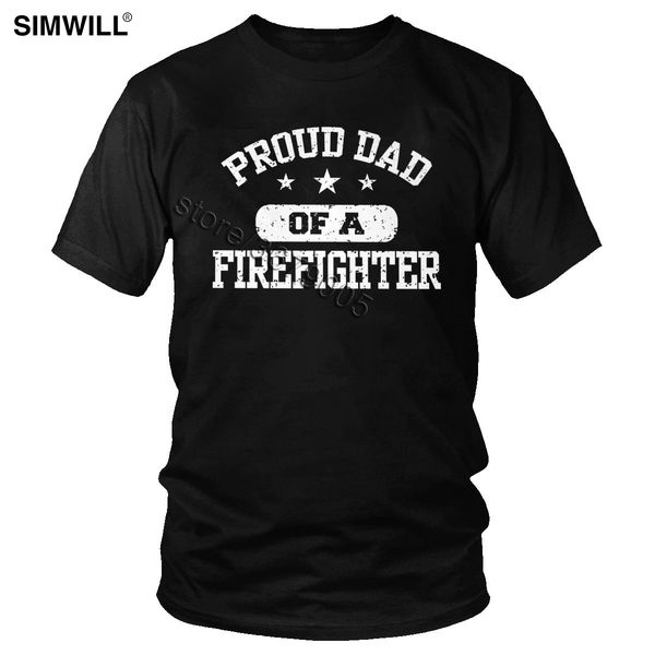 

sport proud dad of a firefighter tees fashion urban cotton t-shirt men's short sleeved o-neck fire rescue hero t shirt casual clothes