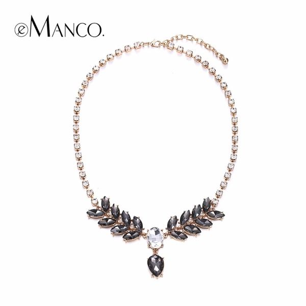 

emanco women's classic luxury chokers necklace bling crystal pendant necklace with rhinestones for women brand fashion jewelry y200323, Silver
