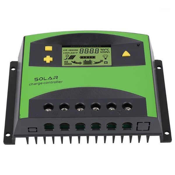

60a solar controller 12v 24v automatic pwm controller automatic solar charging lcd panel pvoltaic regulator1