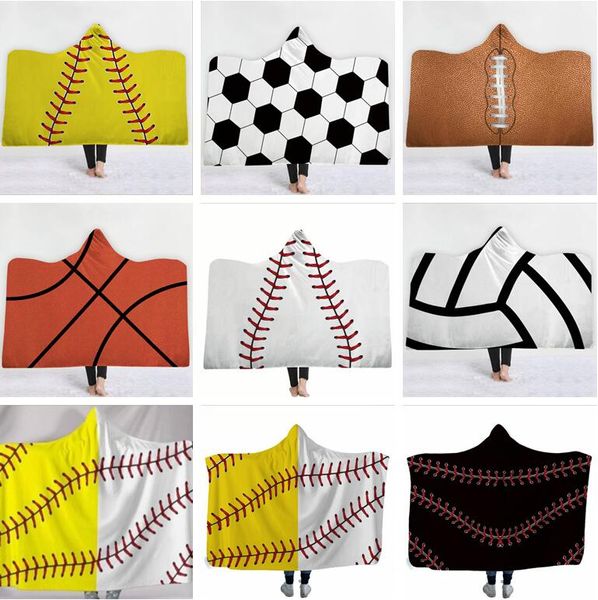 Softball Cobertores Baseball Futebol capuz Blanket Chilfren Sports capuz Manto Cabo de Futebol de banho Toalha de Banho Swadding Xaile LSK1737