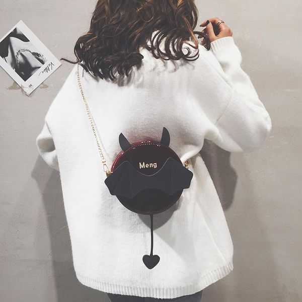 

сумка для женщин лакированной кожи маленькая женщина 2020 новый маленький дьявол милый круглый мешок моды цепи плеча