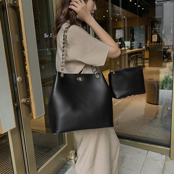 

cross body casual chain bucket bags for ladies large-capacity shoulder solid color handbag fashion desinger luxury women crossbody bag