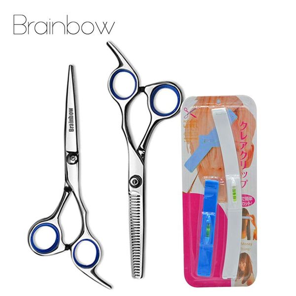 

brainbow 6-дюймовый резки разбивки укладки инструмент для волос ножницы для волос салон парикмахерские стрижки с взрывом набор уровень линей