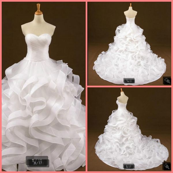 

ball gown ruffled 2021 real picture wedding dress pleated court train sweetheart neck corset pregnant wedding gowns bride dresses, White