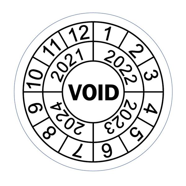 

1000 pcs 20mm diameter warranty void damageable paper label sticker for product maintenance period, item no. v02