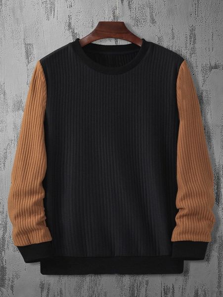 

men contrast sleeve sweatshirt s1ef#, Black