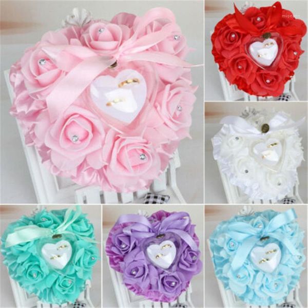 

gift wrap romantic rose wedding favors heart shaped ring box storage cushions decoration for jewelry gifts1
