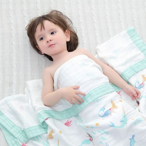 

four layer bamboo baby muslin blanket muslin tree swaddle better than aden anais baby/bamboo blanket infant wrap y200109
