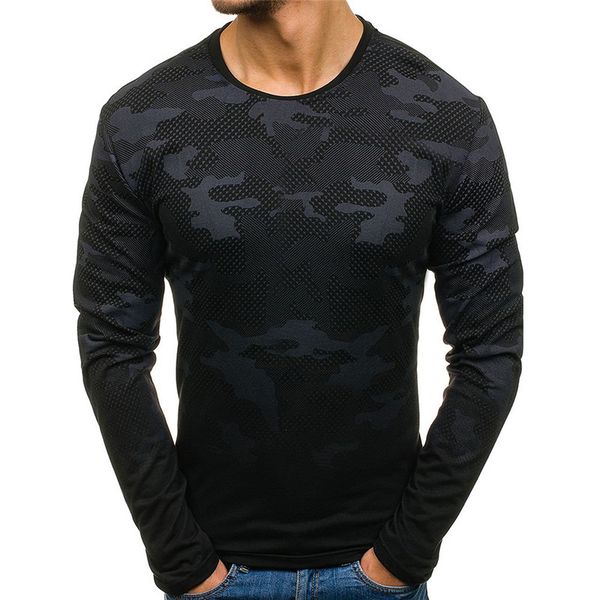 

fashion designers men tshirts casual camouflage print long sleeve crew neck mens tshirt 2020 slim clothing, White;black
