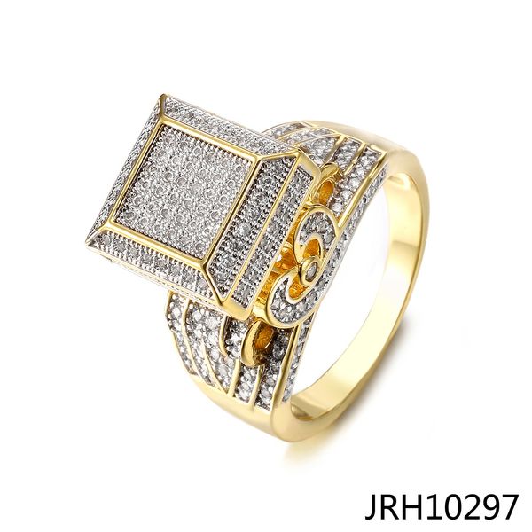 

european and american punk creative square ring customized wholesale 925 silver zircon fashion personalized hip hop ring jewelry, Black