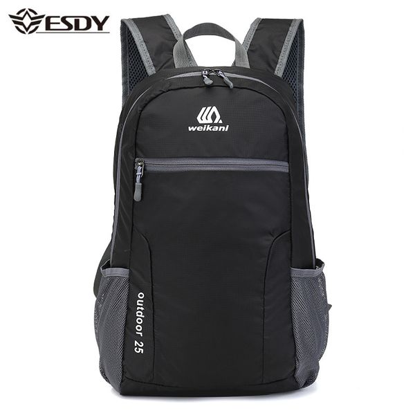 

lightweight foldable waterproof nylon women men skin pack backpack 25l travel outdoor sports camping hiking rucksack 19