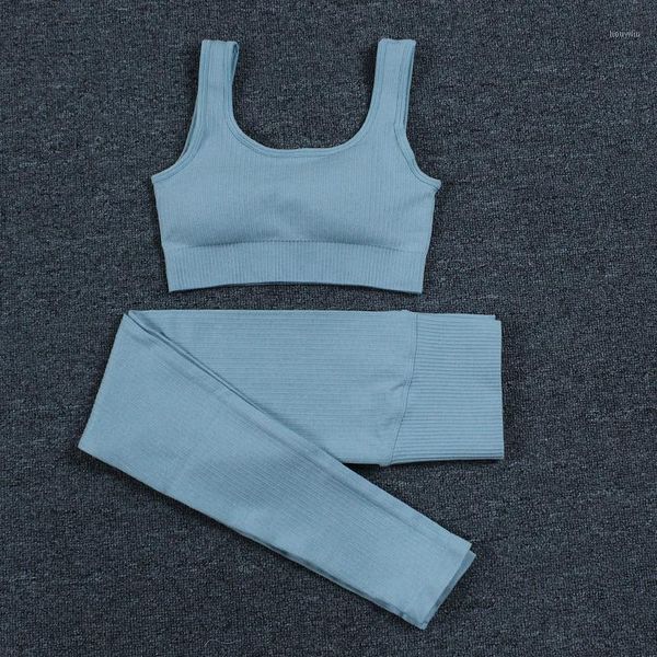 

yoga outfits 6color 2pcs sports suits knitted seamless set women fitness clothing sportswear gym leggings padded push-up strappy sports1, White;red