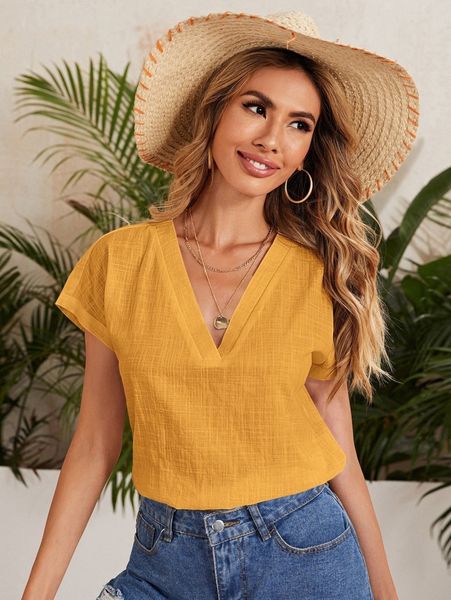 

batwing sleeve solid c7qq#, White