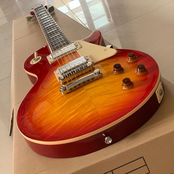 

classic electric guitar, exquisite tomato tiger surface, professional quality accessories, good timbre, good hand feel, delivery to home.