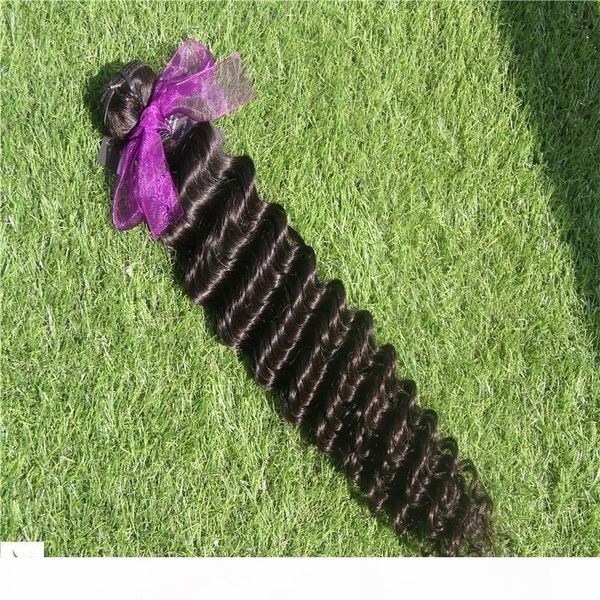 

brazilian deep wave natural color hair bundles 100% human hair extensions 10-30 inchs virgin hair weaves, Black