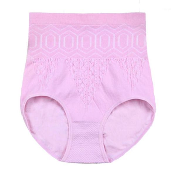 

women lady indoor cotton women high waist tummy control body shaper underwear slimming seamless briefs1, Black;pink