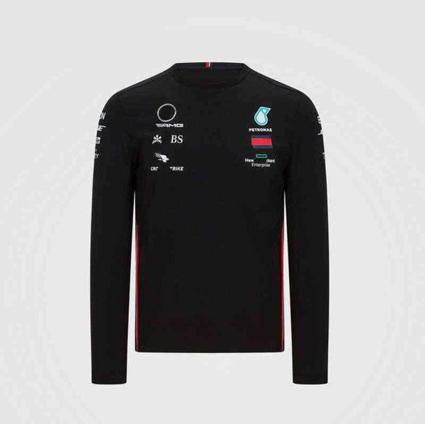 

luxury mens petronas brand sweatshirts t shirts mercedes amg f1 formula one racing women casual long sleeve t-shirts benz lewis hamilton tea, White;black