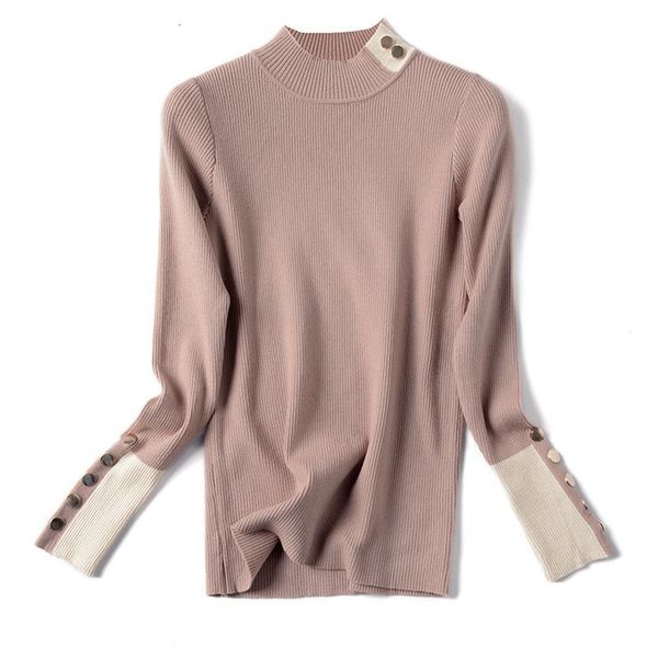 

2021 new women's sweaters crew neck button woman pullovers long sleeve autumn winter euro knitwear jumper pull femme 0n9q, White;black