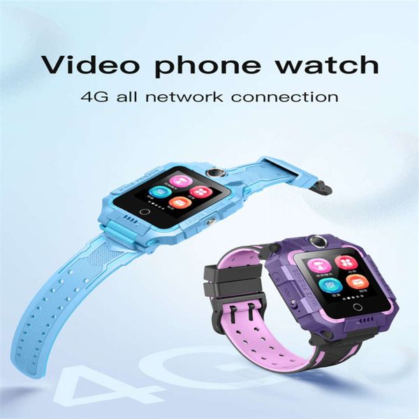 

children's english 4g all china netcom phone 360 degree rotation primary school students ai camera gps watch touch screen uur1yhjc, Blue