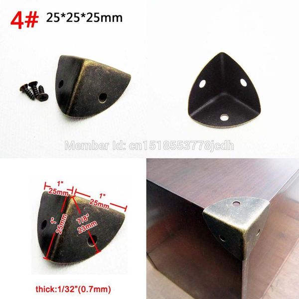 

12шт декоративные ювелирные изделия chest вино подарочная коробка деревянный чехол brass золотой черный мебель уголок protector винты гвозди