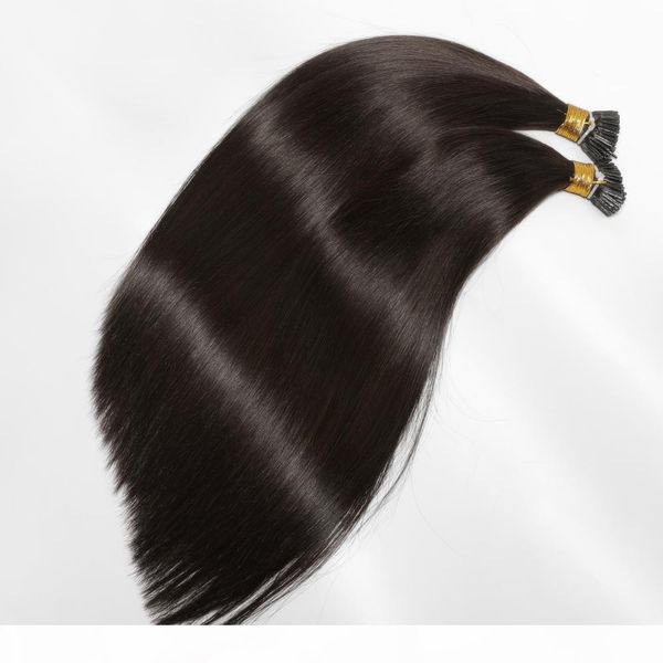 

vmae double drawn природные color100g индийскую европейский прямой кератина стик i наконечник 100% remy девственницы pre облигационный челов, Black