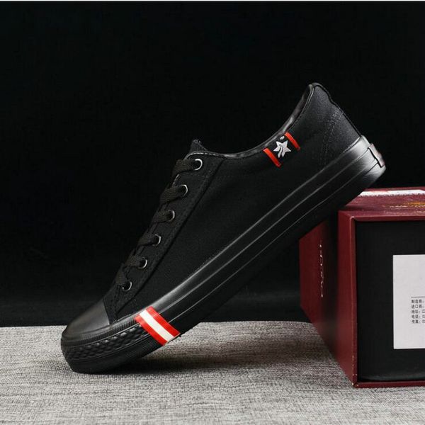 

большой размер 48 всех черные новой марка мода мужчины sneaker квартира обувь boy / мужская повседневный холст обувь дышащей tenis обувь nn, Black