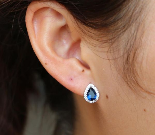 

новые высококачественные цветные cz камень серьги каплевидной водослива серьги стержня для девочек fashion11, Golden;silver