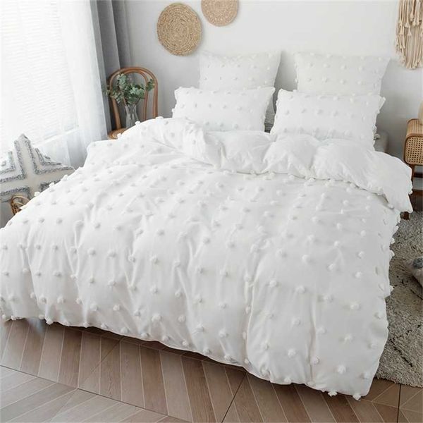 Set di biancheria da letto in stile nordico Copripiumino minimalista moderno Copripiumini tinta unita Federa Letto matrimoniale in peluche (senza lenzuola) 220208