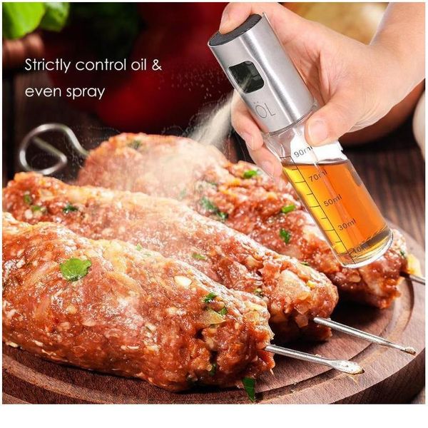 

100ml kitchen baking oil cook oil spray leakproof salad bbq cooking glass oil sprayer vinegar bottle dispenser cook jllczt