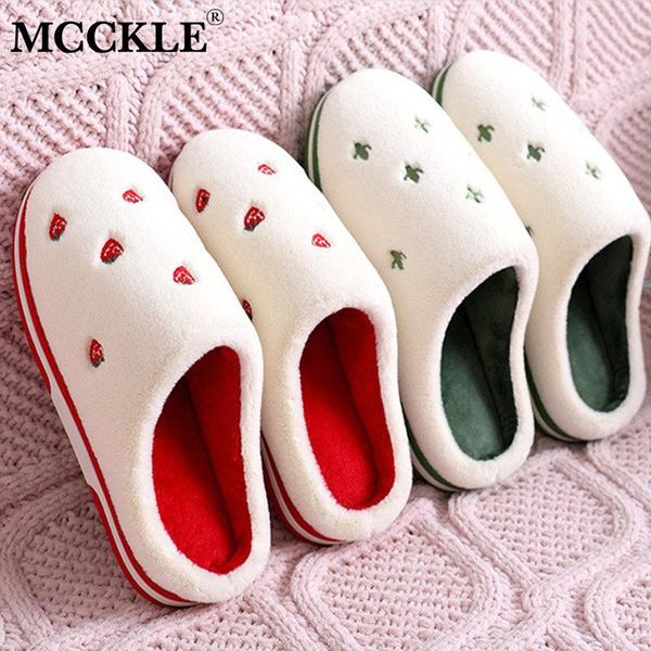 

mcckle new women slippers fashion fur indoor warm plush home slipper non-slip soft lovers winter female house shoes ladies, Black