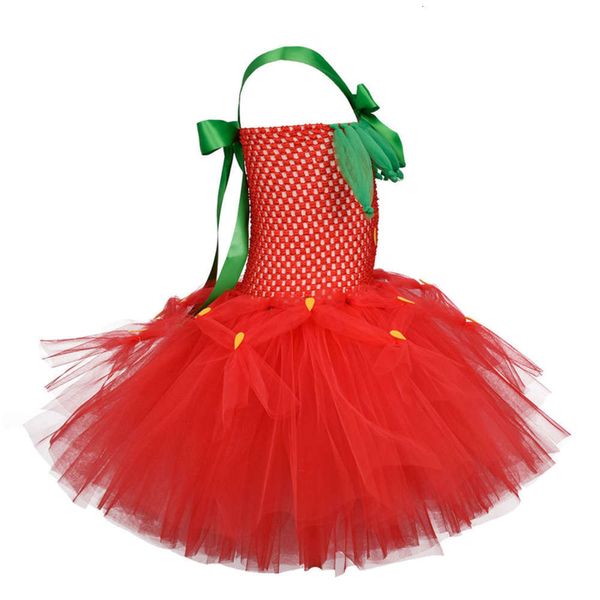 

children's strawberry skirt girls' tutu drs mh wear zzuo, Red;yellow