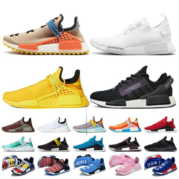 

2020 fashion nmd shoes nmd r1 v2 human race women mens running shoes big size 12 human races pale nude white trainers sneakers