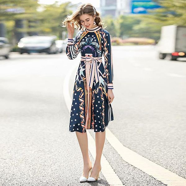 

spring autumn 2021 new women's party casual workplace beach vintage elegant chic print stitching ribbon midi dress, Black;gray