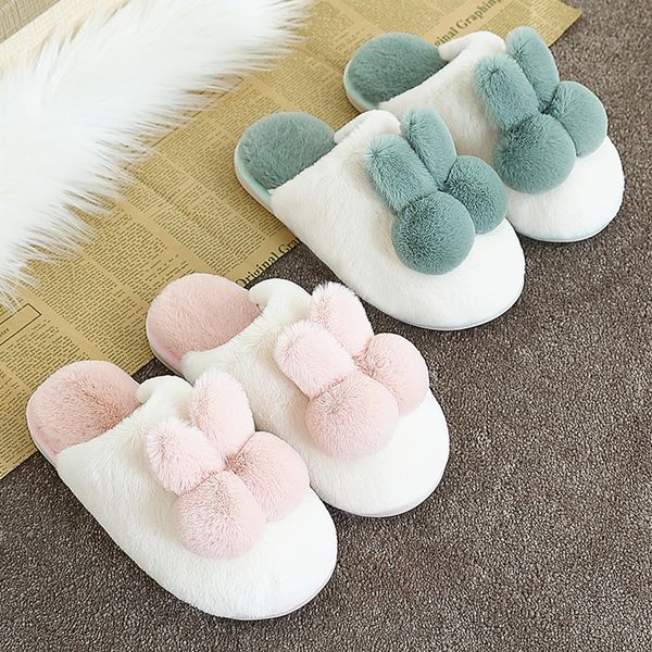 

winter fur брачных тапочки cute rabbit дизайнер winter warm искусственного мех дама слайды крытой спальня квартира женщина пушистых тапочки, Black