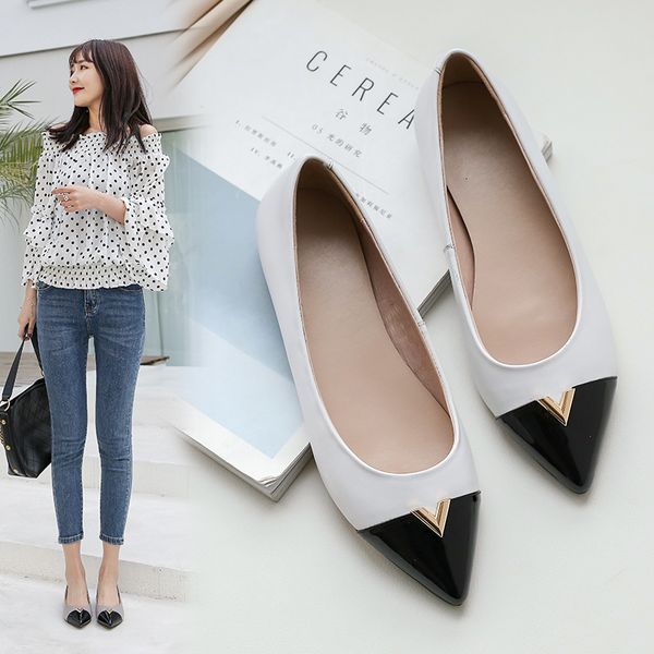 

2021 female natural 22-24.5cm ladies wild fashion shoes low-heel pumps hylp, Black
