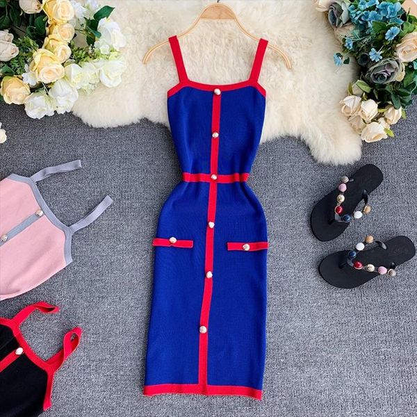 

sleeveless bandage mini dress women vestidos 2020 stretch fashion vest button elegant bodycon dresses, Black;gray