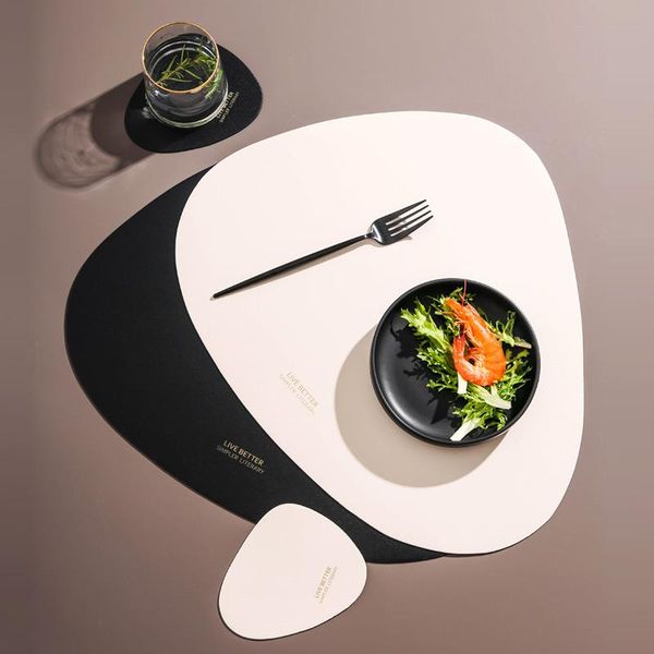 

бросьте shaped форма placemat тарелка mat food grade кожа таблица pad водонепроницаемый тепловой изоляции кухня гаджет easy cleaning bbyrjg