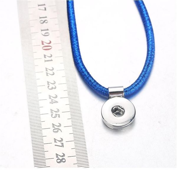 

new fashion charm rope chain necklace snap button pendant necklace fit 18mm buttons women jewelry wholesale bbyvul, Silver