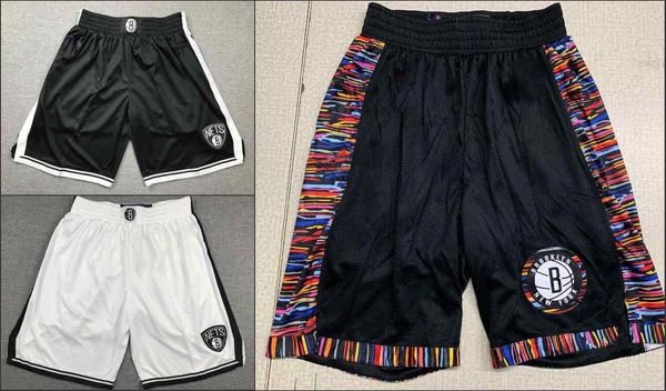

2020 brooklyn nets men shorts breathable pants nba classic basketball shorts, Black