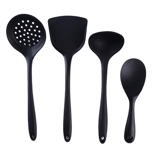 

high quailty 4pcs silicone kitchen tools cooking spoon spatula scoop rice spoon set cooking tools new kitchen accessories