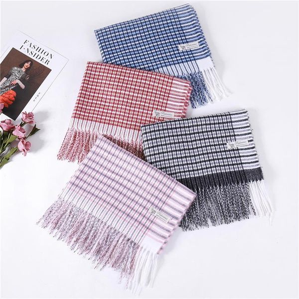 

2020 women winter scarf fashion plaid cashmere shawls and wraps lady pashmina bandana neck head warm echarpe femme blanket wmtjmc, Blue;gray