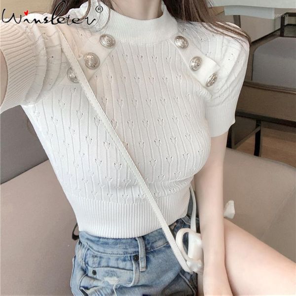 

women knitting sweater short sleeves turtleneck jumper spring female cropped casual solid thin pullover ladies t06504b1, White;black