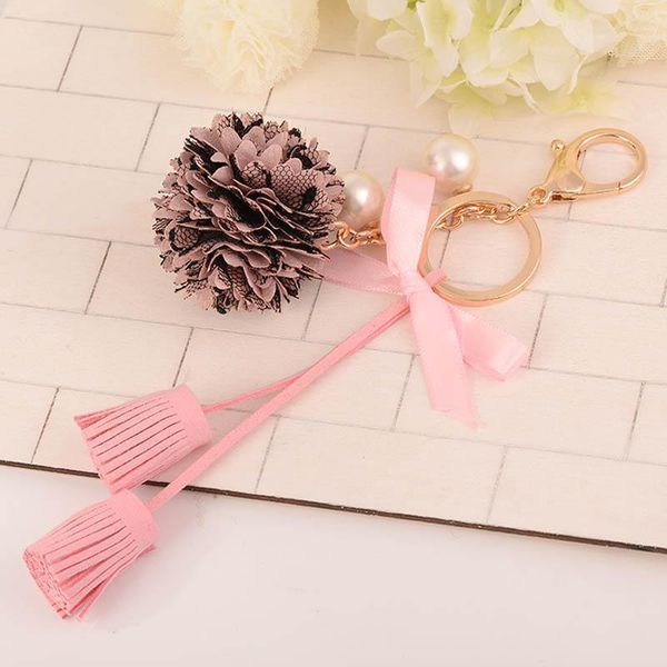 

korea flower keychain bag pendant bag holder crytals strass women bag flower charm key chain buckle key ring ch927 h sqcqyp