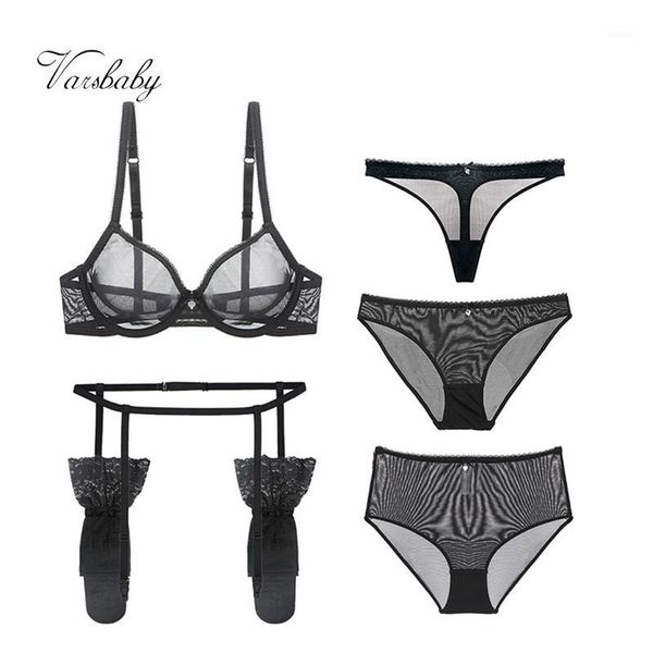 

varsbaby new arrival 6 pcs bras+panties+garters+stockings+thongs+high-waist briefs b c d bra set1, Red;black